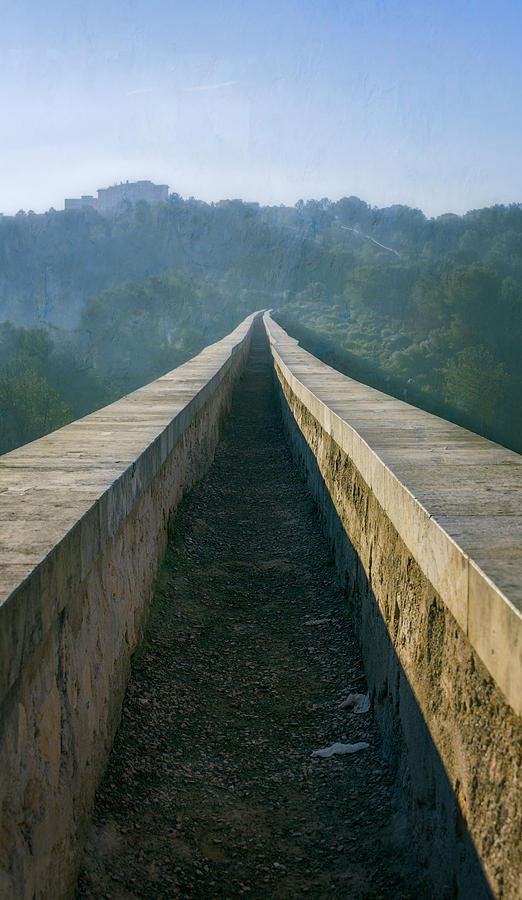 Bridge Photograph - A Walk on a Roman Aqueduct by Joan Carroll
