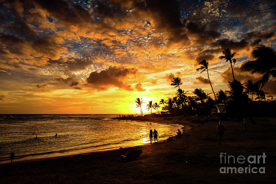 Sunset Beach Walk Hawaii Photograph by M G Whittingham