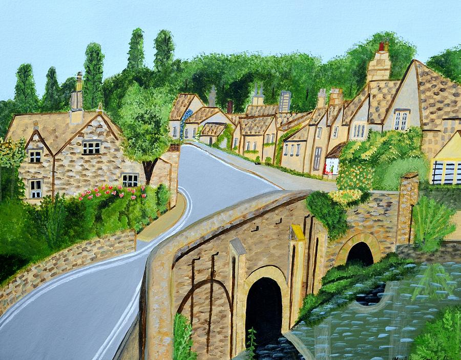 Summer Painting - A walk through a village in the English Cotswolds by Magdalena Frohnsdorff