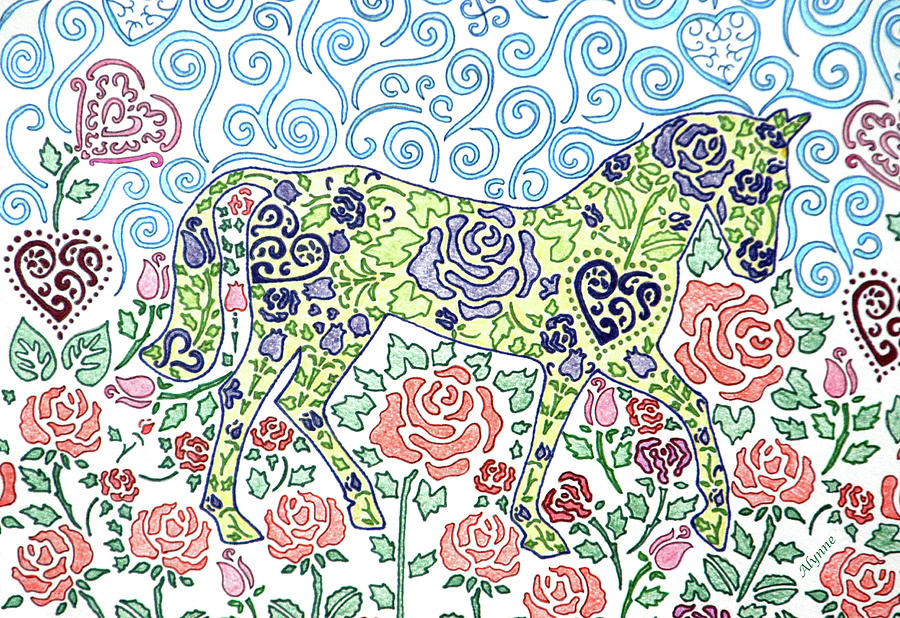 A Walk Through The Roses Drawing
