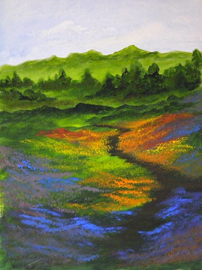 Flower Painting - A Walk Through the Wildflowers by Rhonda Myers