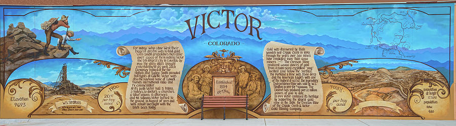 A Wall Mural In The Mountain Town of Victor, Colorado Photograph by Bijan Pirnia