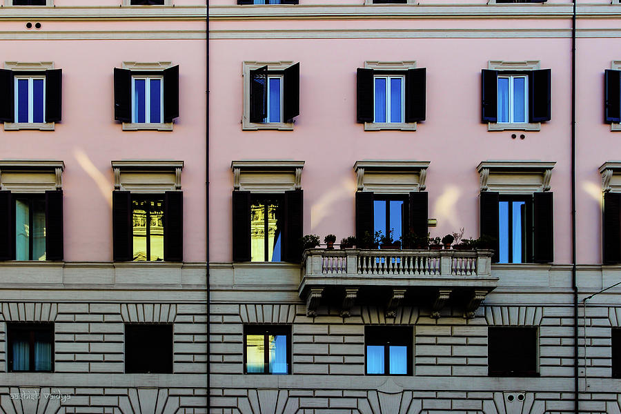 A Wall of Windows, Rome Photograph by Aashish Vaidya