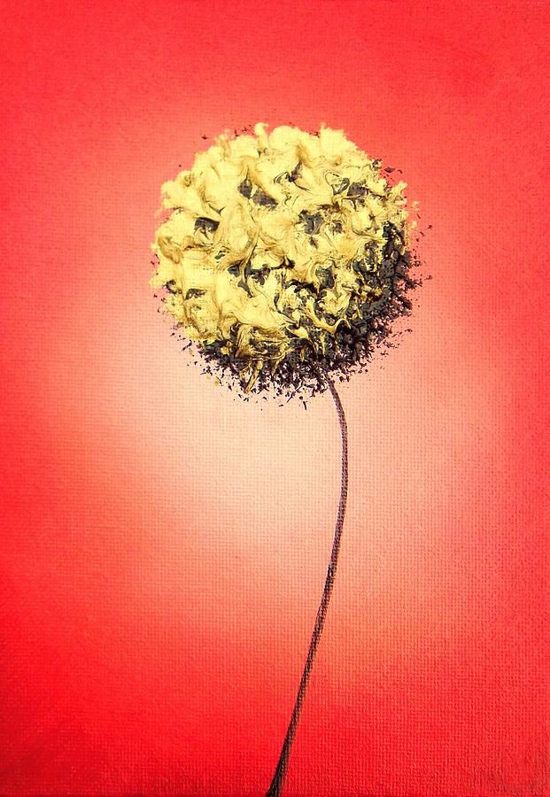 Gold Flower Painting - A Wallflowers Dance by Rachel Bingaman