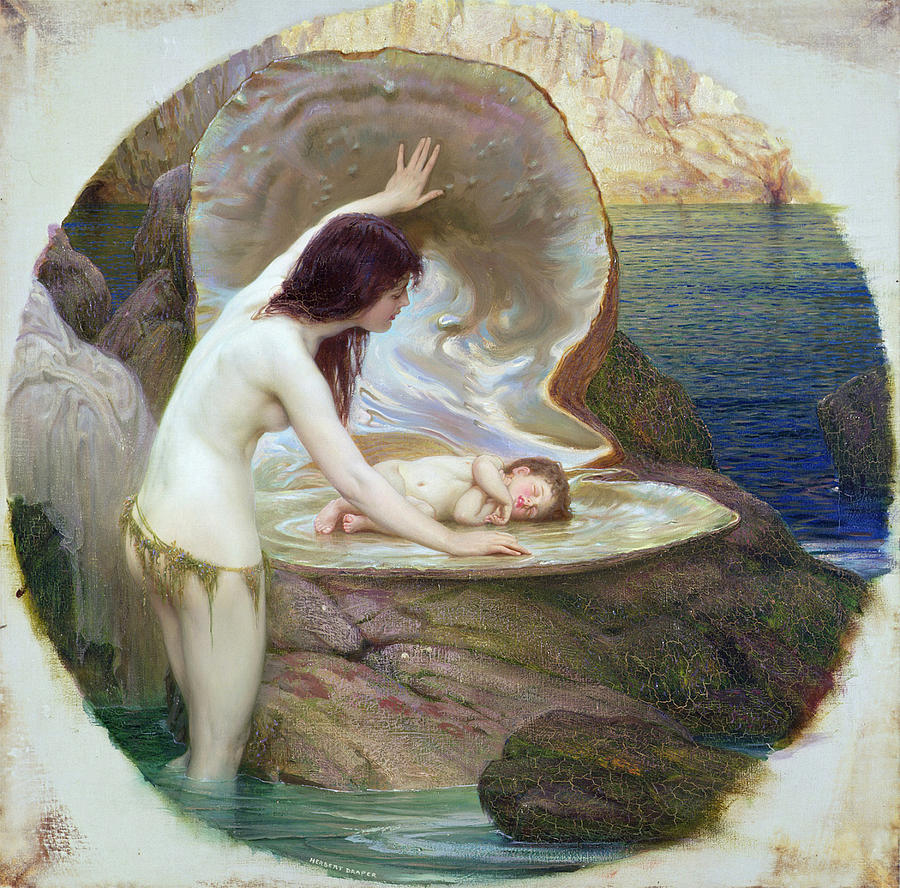 A Water Baby Painting by Herbert James Draper