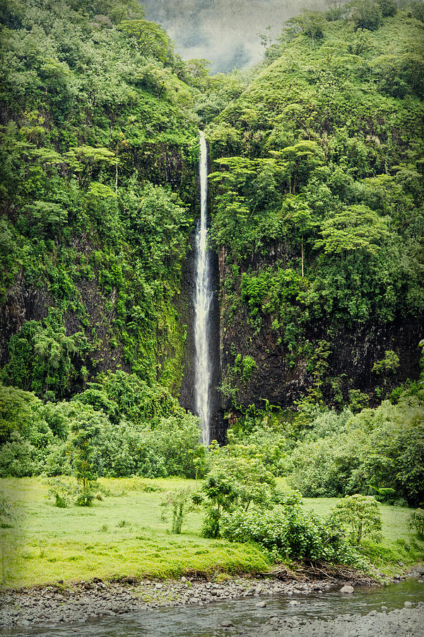 A Waterfall in Tahiti Photograph by Kathryn McBride