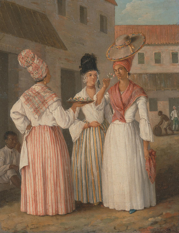 A West Indian Flower Girl and Two other Free Women of Color Painting by Agostino Brunias A West Indian Flower Girl and Two other Free Women of Color Painting by Agostino Brunias