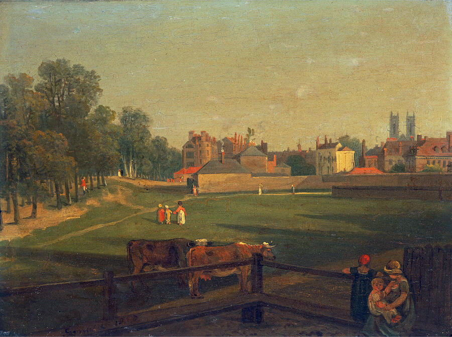 A Western View of part of Westminster and Bird Cage Walk taken from the Mill House Painting by George Arnald
