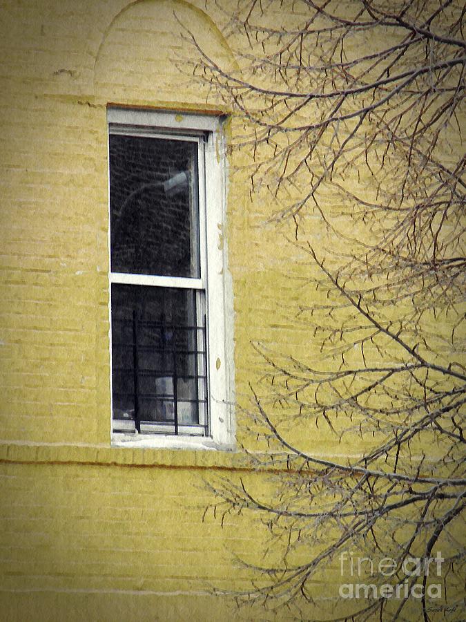 Architecture Photograph - A Window in the Yellow Wall by Sarah Loft