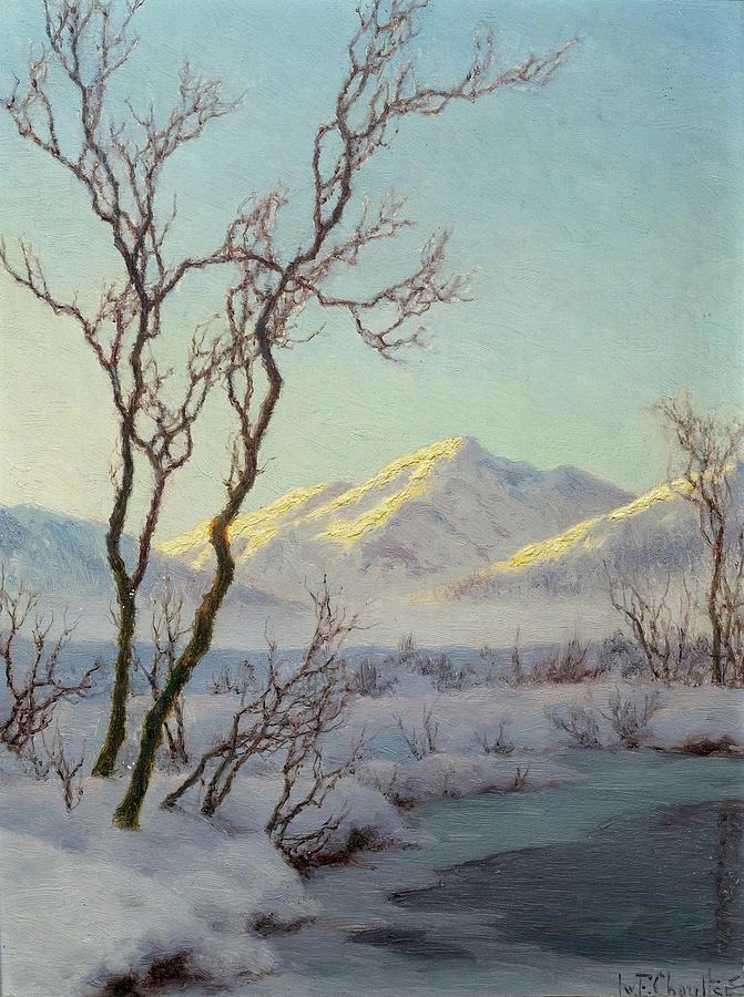  A winter morning in the Engadin Painting by MotionAge Designs