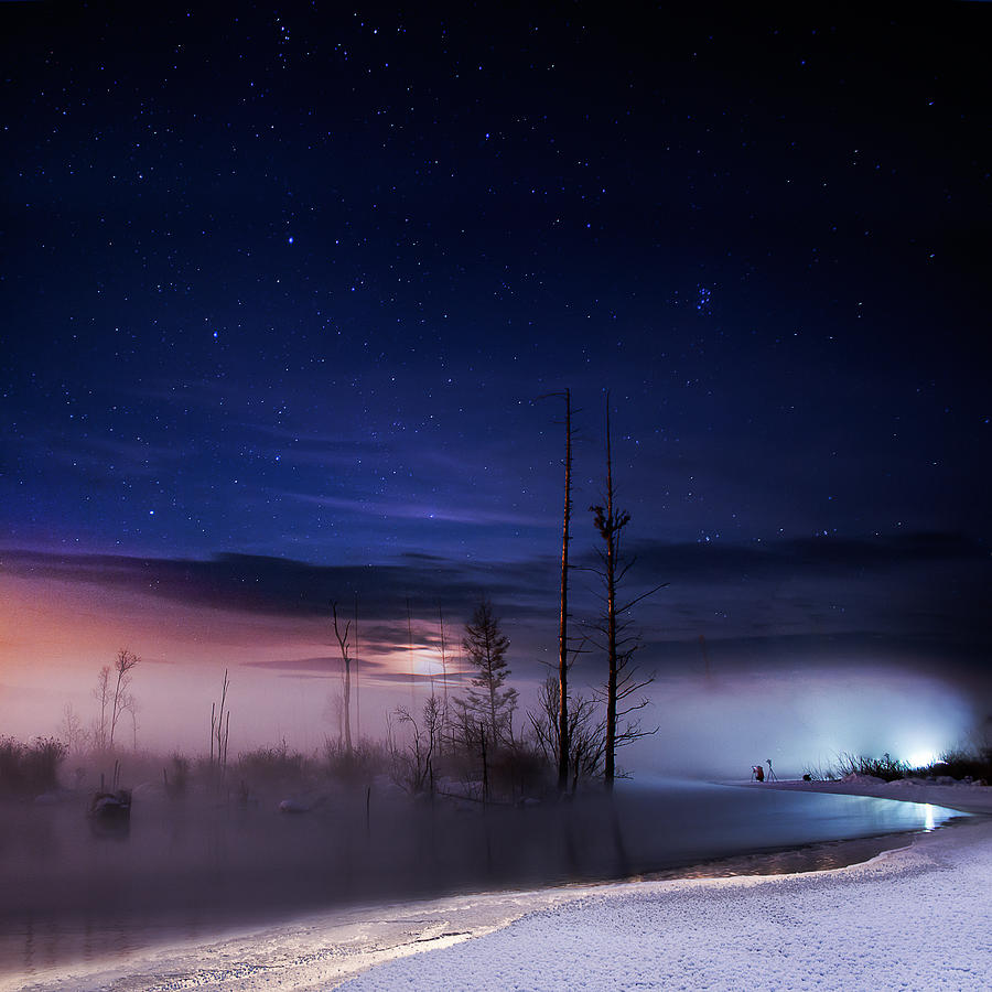 A Winter Night Photograph by Shu-guang Yang