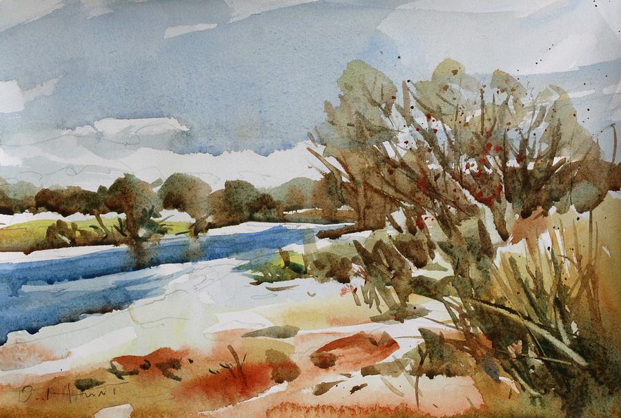 Watercolor Painting - A Winter Scene by Owen Hunt