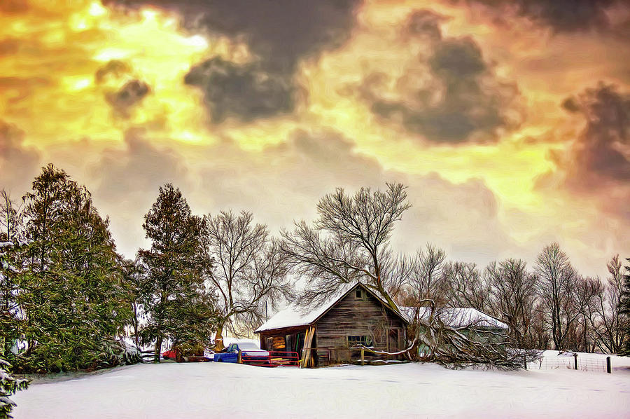 Winter Photograph - A Winter Sky - Paint by Steve Harrington