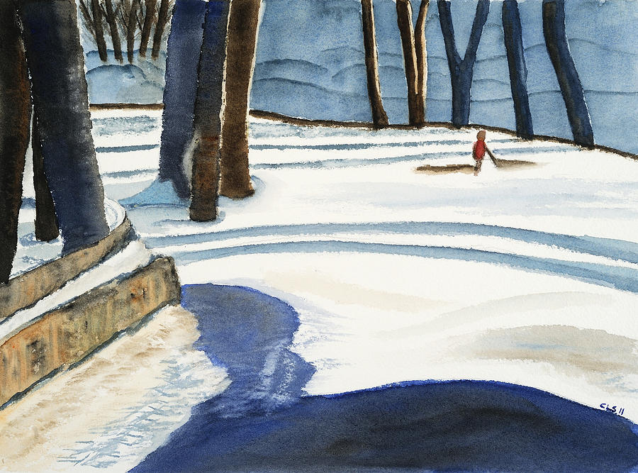 A Winter Walk Painting by Cynthia Schoeppel
