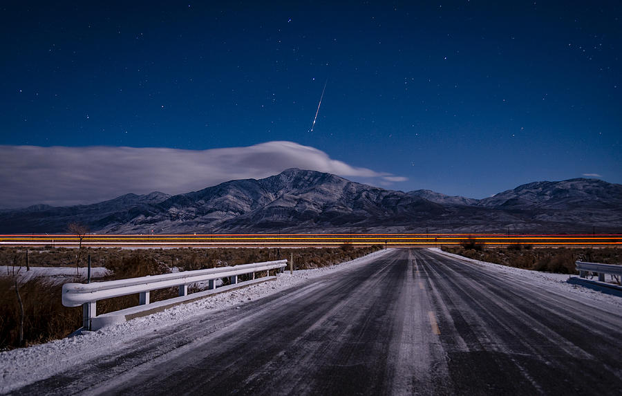 Mountain Photograph - A Winters Meteor by Cat Connor