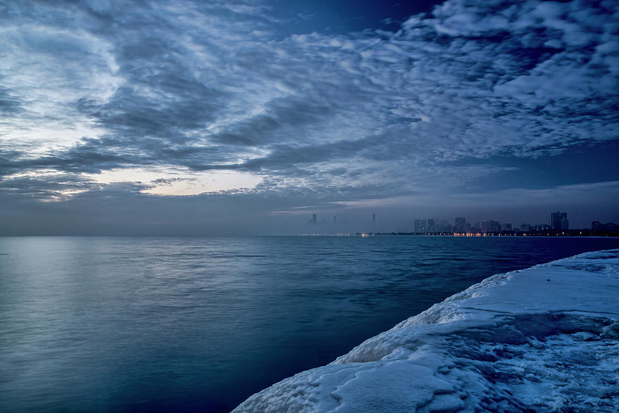 A wintry , foggy look at Chicagos lakefront one winter morning Photograph by Sven Brogren