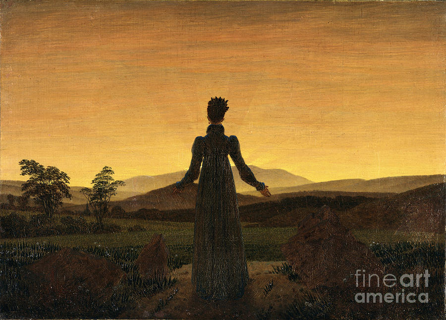 A Woman At Sunset Or Sunrise Painting by MotionAge Designs