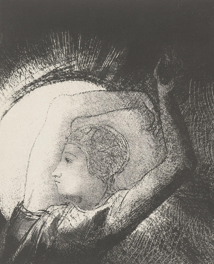 A Woman clothed by the Sun Drawing by Odilon Redon