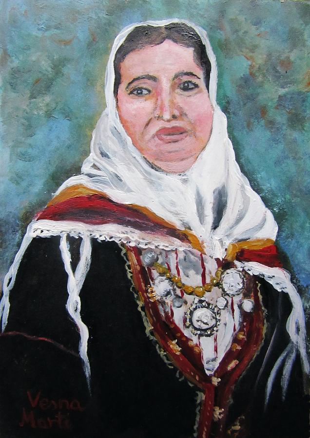  A woman in national costume Painting by Vesna Martinjak