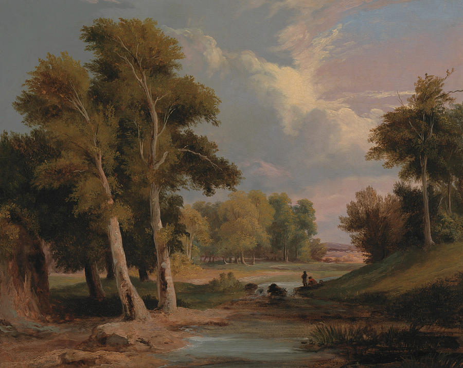 A Wooded River Landscape with Fishermen Painting by James Arthur OConnor
