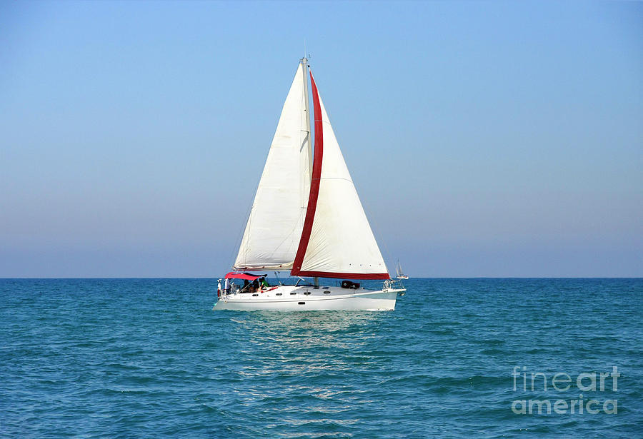 A yacht in the Mediterranean sea Photograph by PhotoStock-Israel