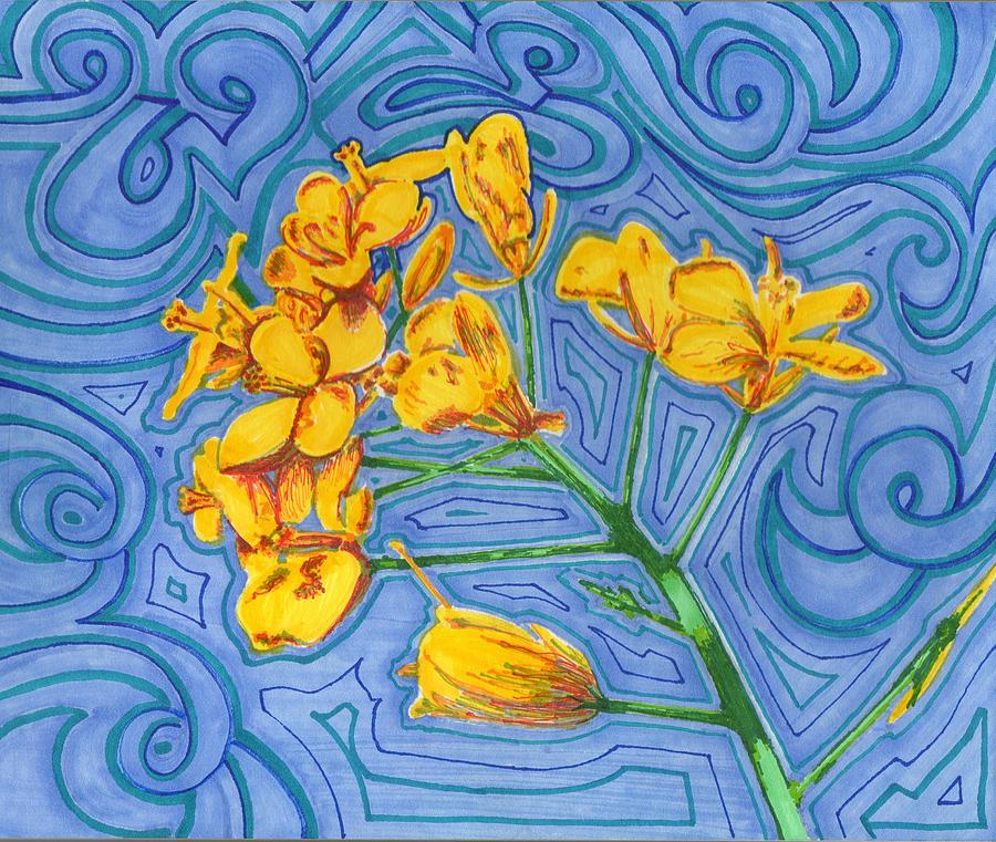 Bend Painting - A Yellow Flower in the wind by Will Stevenson