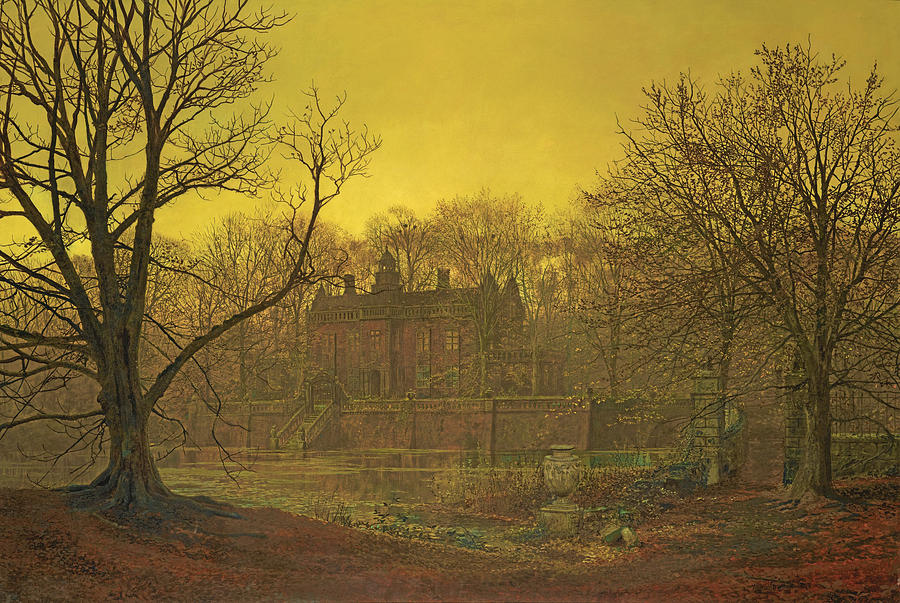 A Yorkshire Home Painting by John Atkinson Grimshaw
