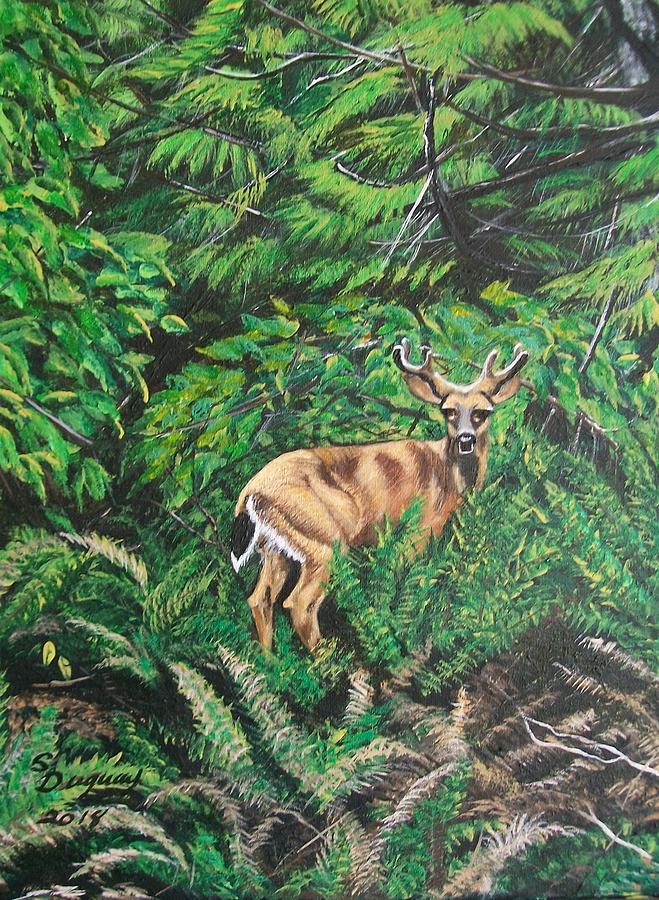 A Young Bucks Land Painting
