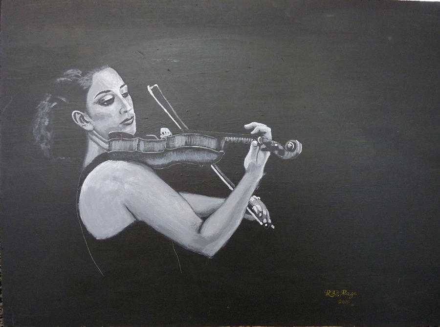 A Young Lady Playing a Violin Painting by Richard Le Page