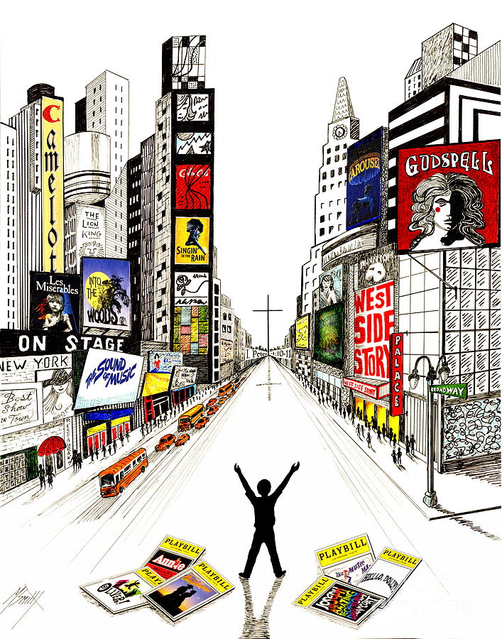 New York City Drawing - A Young Mans Dream by Marilyn Smith