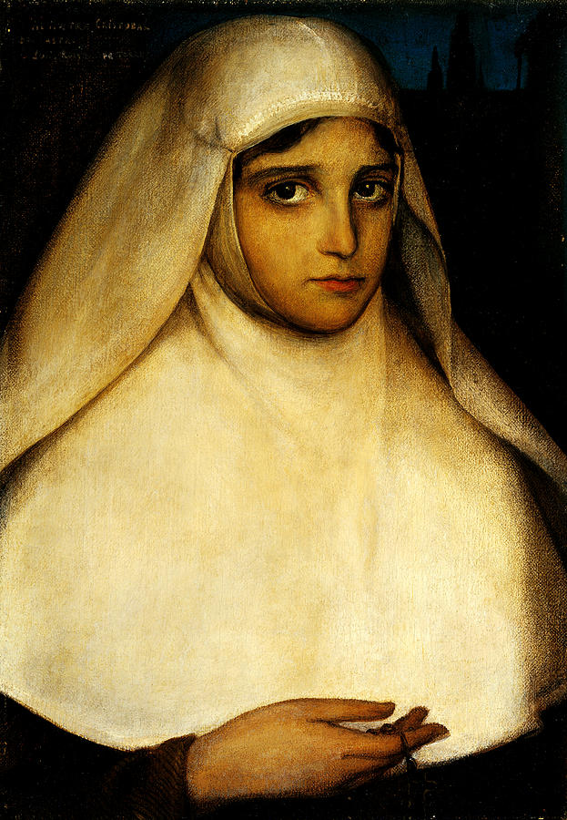 A Young Nun Painting by Julio Romero de Torres - Fine Art America