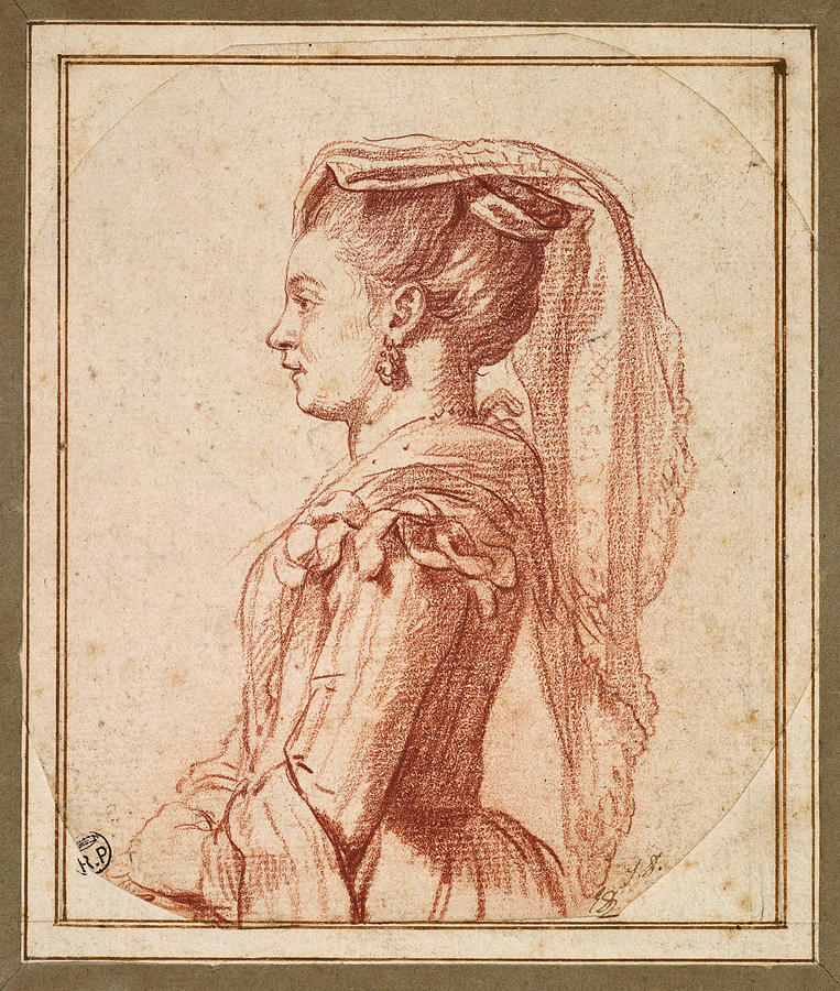 A Young Woman of Frascati Drawing by Jacques-Louis David