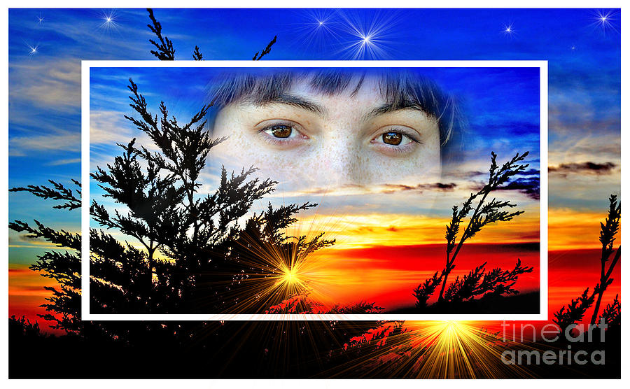 Sunset Digital Art - A Young Womans Hopes And Dreams That Tomorrow May Bring by Jim Fitzpatrick