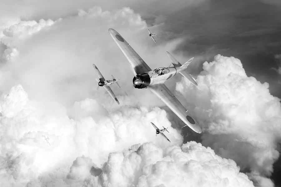 A6M Zero fighters BW version Photograph by Gary Eason