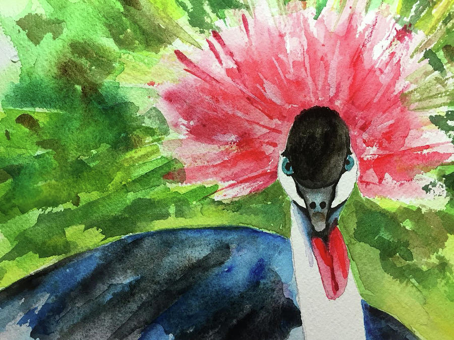 Crowned Crane Painting by Bonny Butler