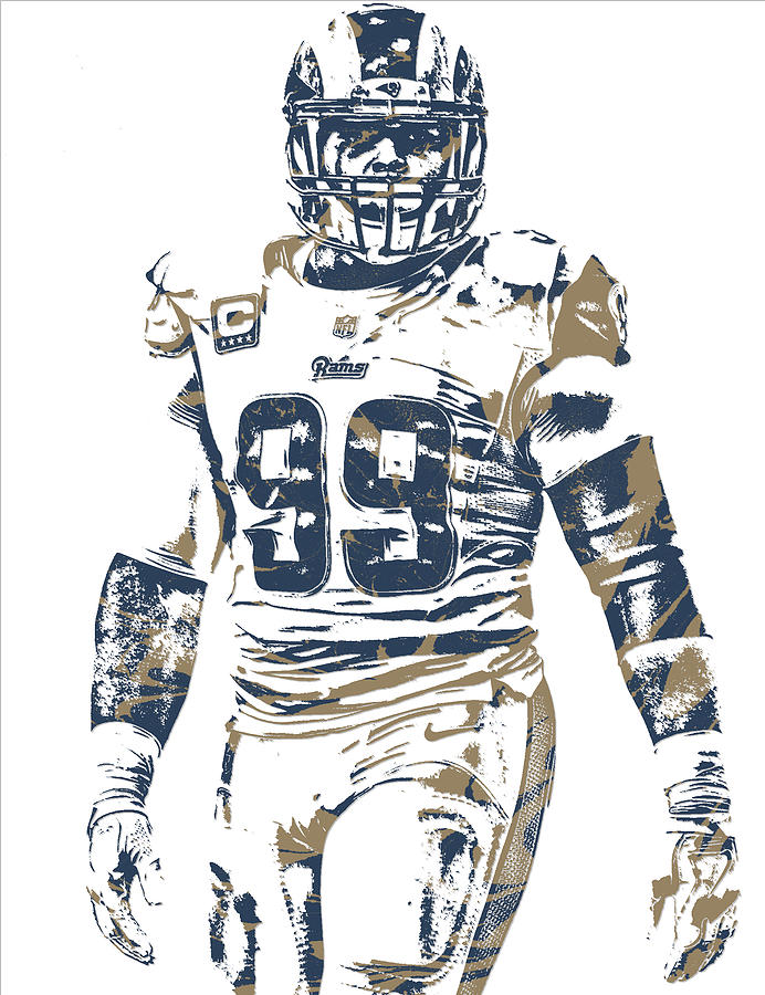 Aaron Donald LOS ANGELES RAMS PIXEL ART 15 Mixed Media by Joe Hamilton -  Pixels