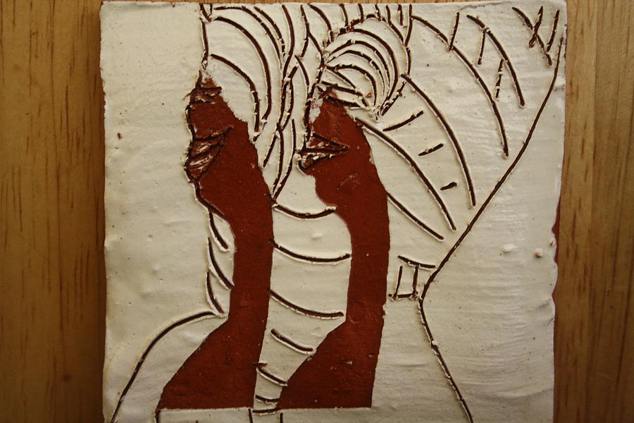 Abakyala - Women - tile Ceramic Art by Gloria Ssali
