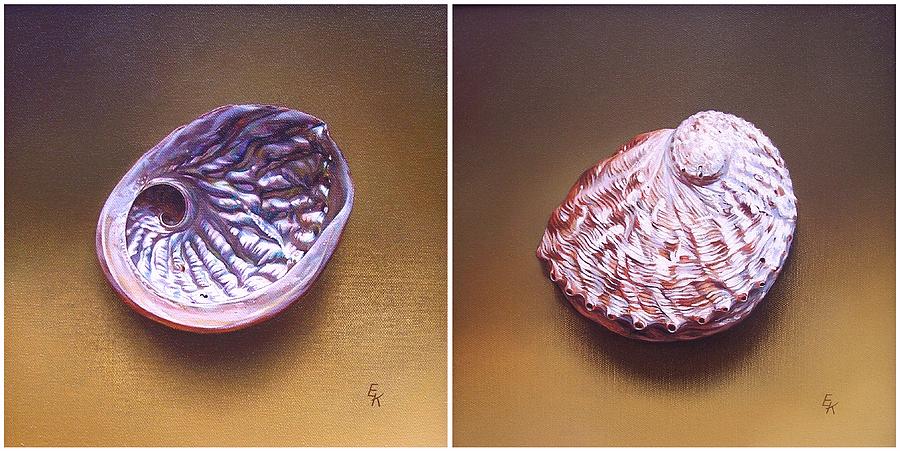 Still Life Painting - Abalone Shell by Elena Kolotusha