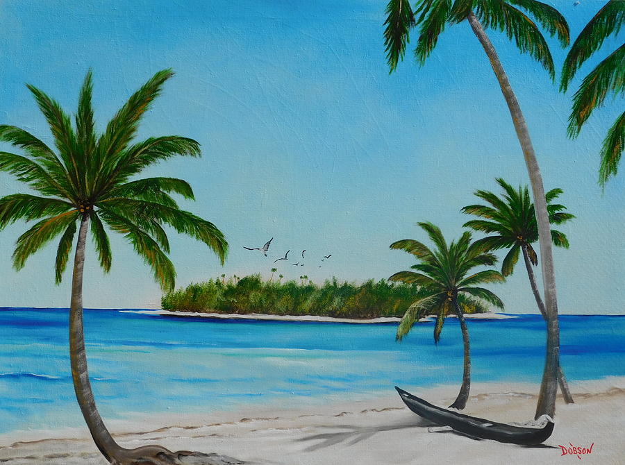 Abandon Boat In Paradise Painting by Lloyd Dobson