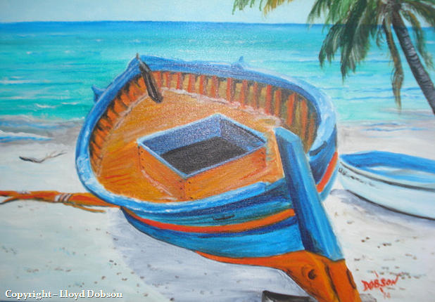 Boat Painting - Abandon Boat by Lloyd Dobson
