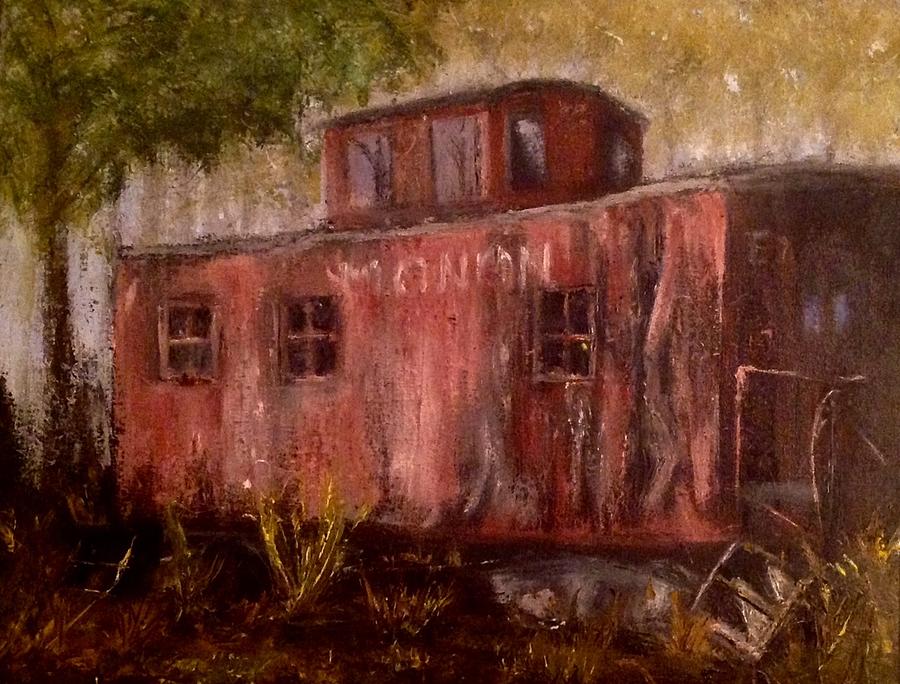 Train Painting - Abandon Caboose by Stephen King
