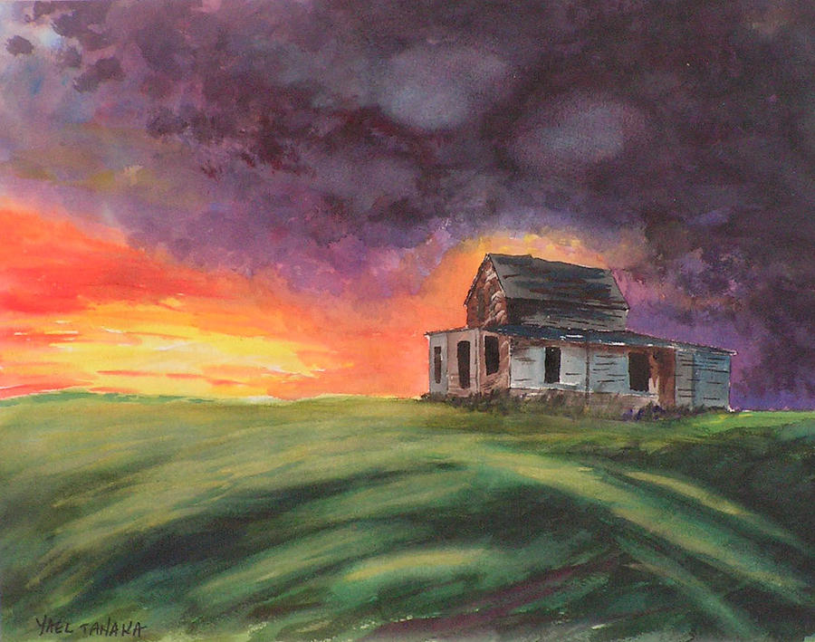 Sunset Painting - Abandonado by Yael Eylat-Tanaka