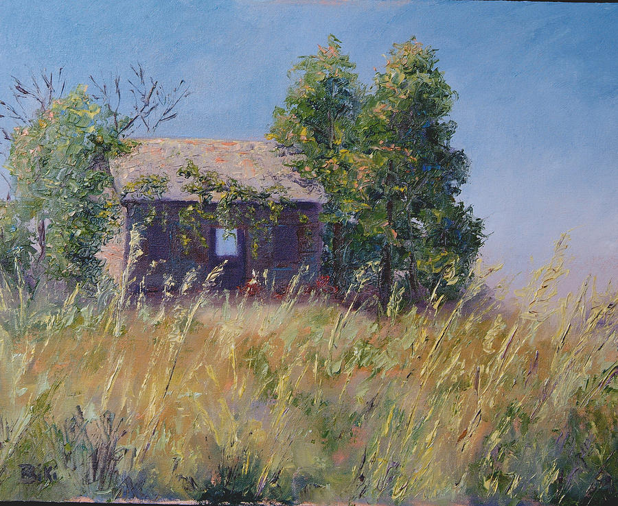 Landscape Painting - Abandoned - and the wind blows through it by Biki Chaplain Landscape Painting - Abandoned - and the wind blows through it by Biki Chaplain