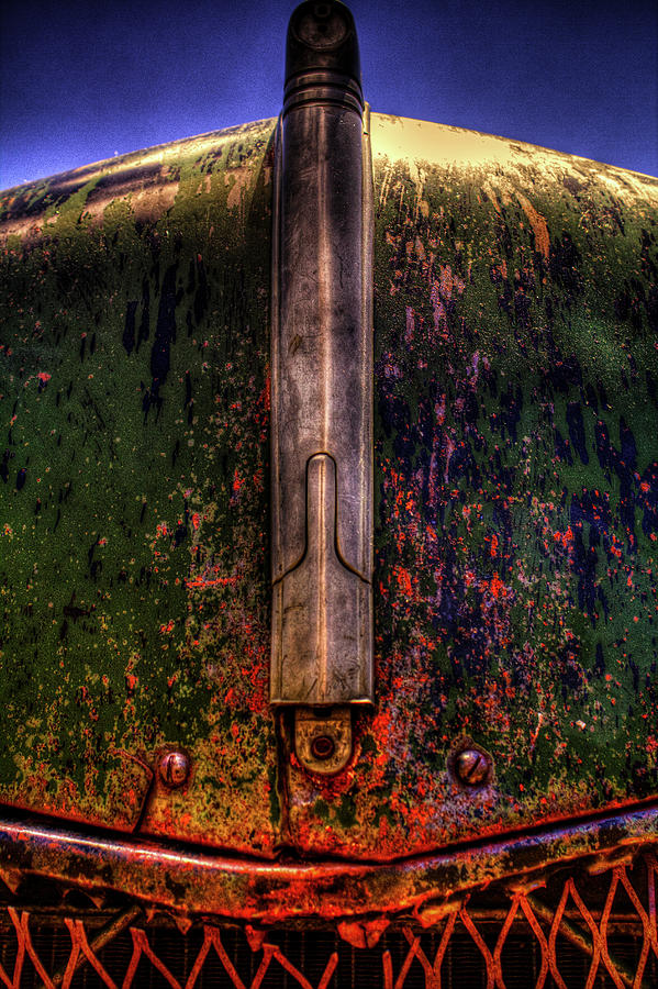 Abandoned 1937 Chevrolet Coupe Hood Detail Photograph by Roger Passman
