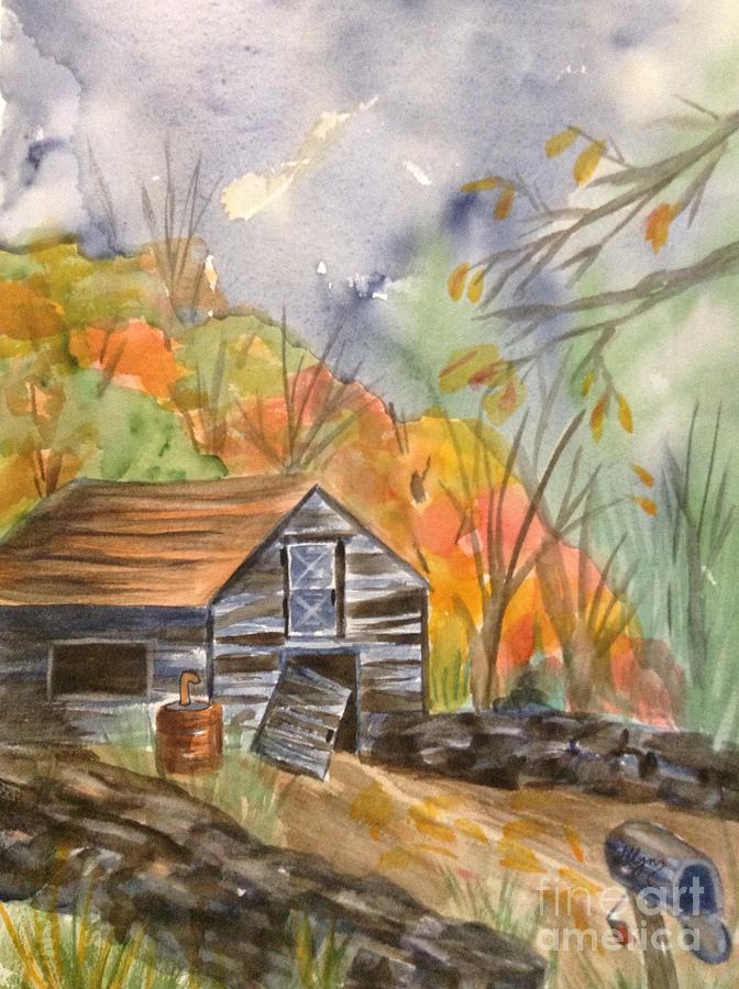 Abandoned Barn Painting by Ellen Levinson
