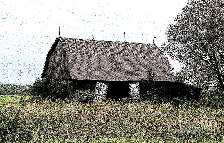 Abandoned Barn in WNY Ink Sketch Effect Photograph by Rose Santuci-Sofranko