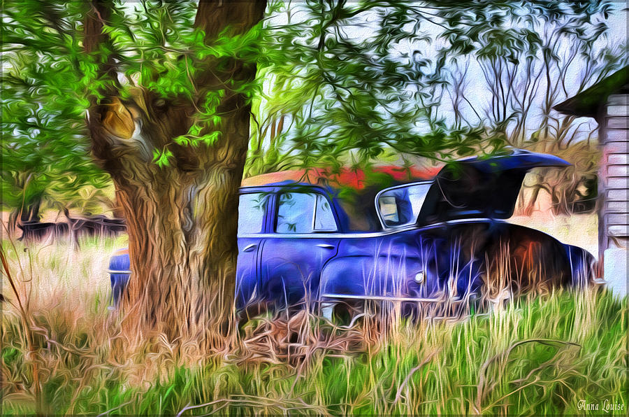 Abandoned Blue Car Photograph by Anna Louise