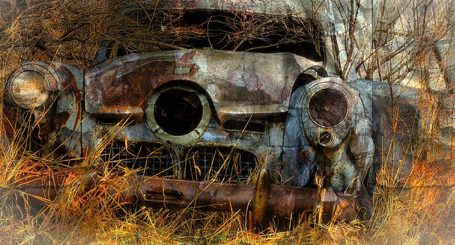 Abandoned Blue Studebaker Photograph by Jim Vance