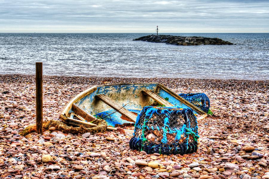 Abandoned boat and Lobster Pot  Photograph by Chris Day
