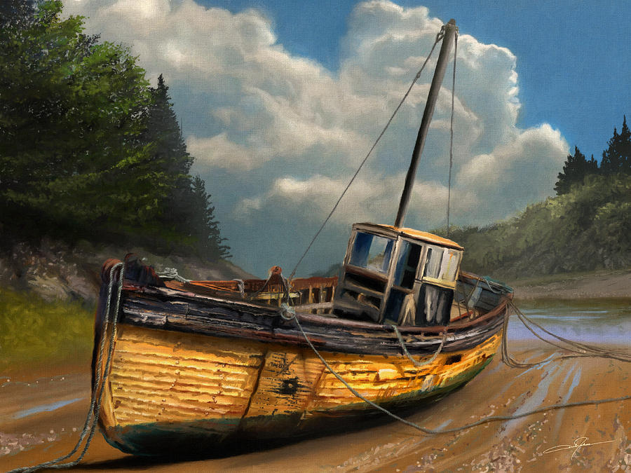 Boat Digital Art - Abandoned Boat by Dale Jackson